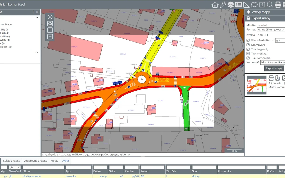 Pasport místních komunikací v geoportálu MAP4U
